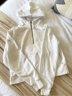 Vuori Restore Half Zip Hoodie - White - Size L